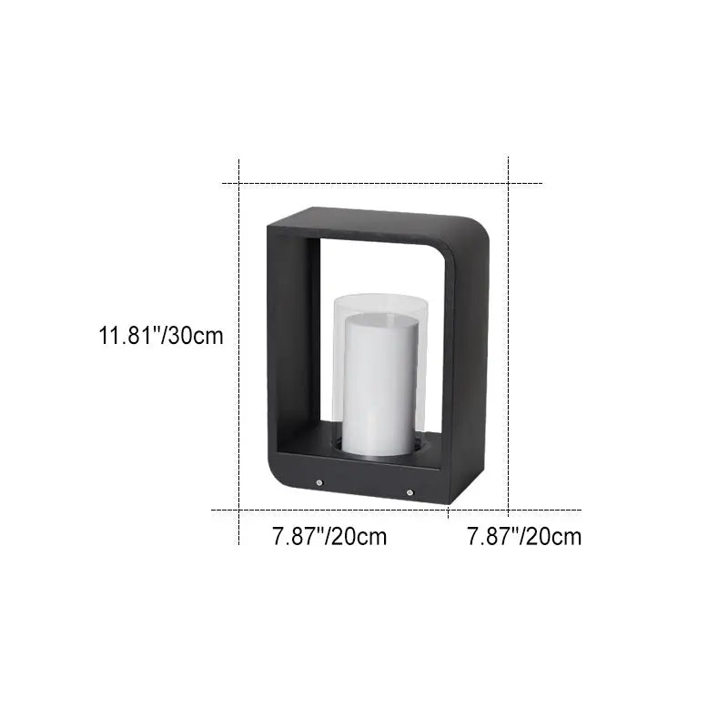 Modern Minimalist Square Frame Stainless Steel Acrylic LED Waterproof Lawn Landscape Light For Outdoor Patio Cuvalon