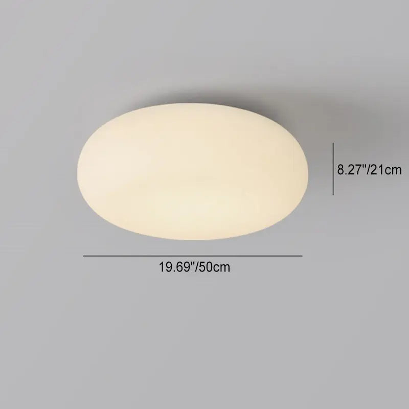 Modern Minimalist Oval Iron PE LED Flush Mount Ceiling Light For Bedroom Cuvalon