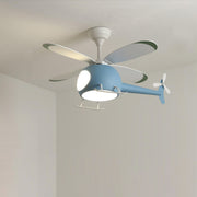 Simple Cartoon Aircraft LED Downrods Ceiling Fan Light Cuvalon