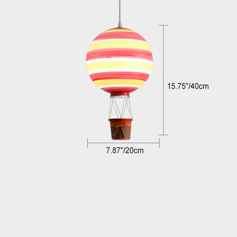 Scandinavian Modern Creative Hot Air Balloon Iron Acrylic 1-Light Pendant Light Cuvalon