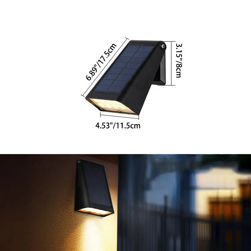 Modern Minimalist Solar Rectangular Trapezoidal ABS PC LED Wall Sconce Lamp For Garden Cuvalon