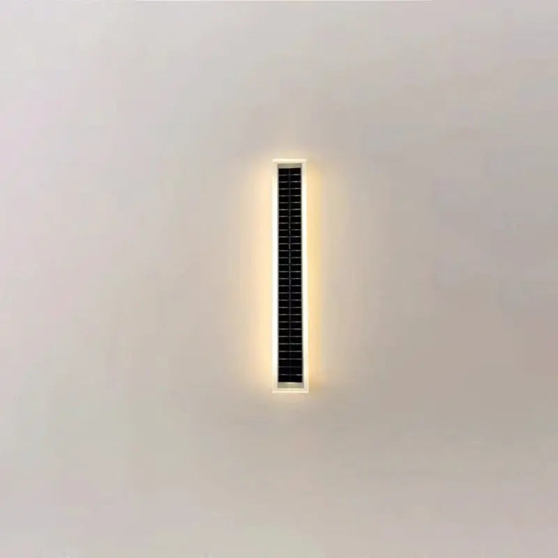 Minimalist Outdoor Solar Rectangular Strip Waterproof Patio LED Wall Sconce Lamp Cuvalon