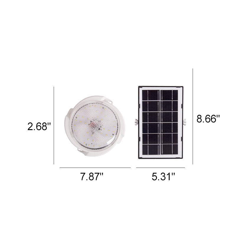 Modern Round Solar LED Remote Control Outdoor Indoor Flush Mount Lighting Cuvalon