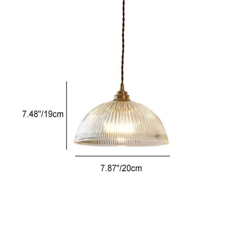 Modern Simple Clear Glass Dome Pot Lid 1-Light Pendant Light Cuvalon
