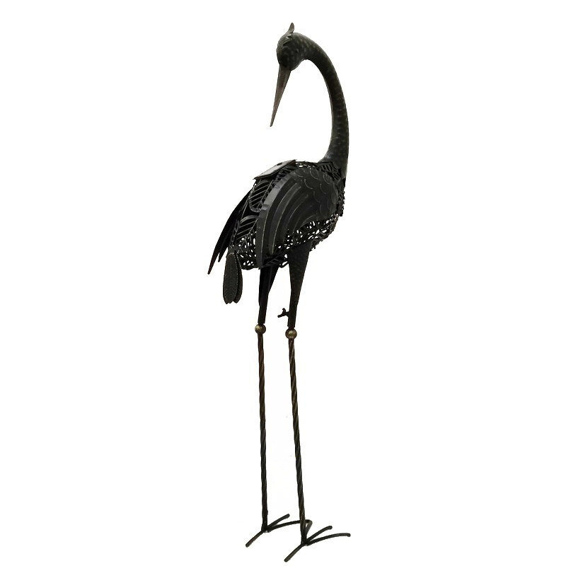 Contemporary Creative Iron Animal Crane LED Solar Waterproof Lawn Landscape Light For Outdoor Patio Cuvalon