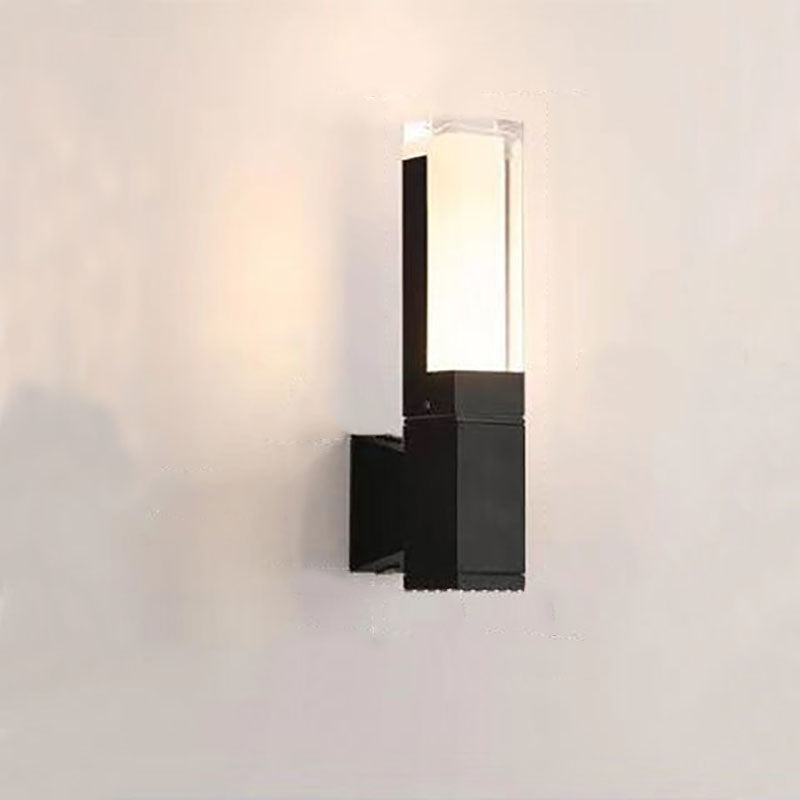 Outdoor Modern Waterproof Rectangular Column LED Wall Sconce Lamp Cuvalon