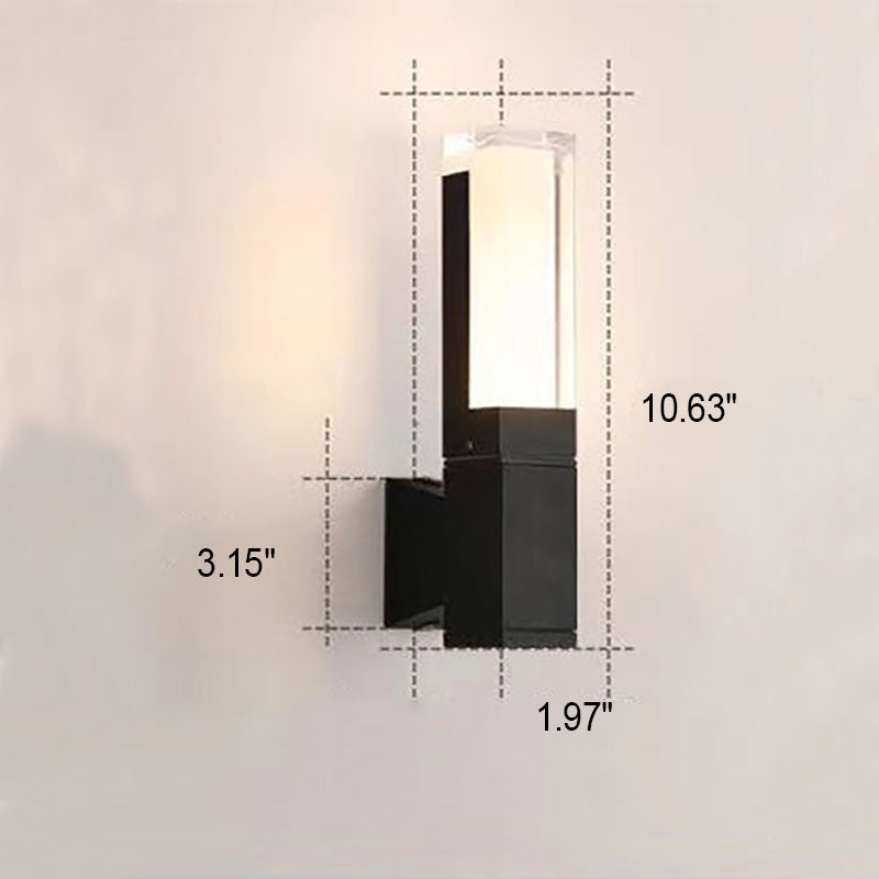 Outdoor Modern Waterproof Rectangular Column LED Wall Sconce Lamp Cuvalon