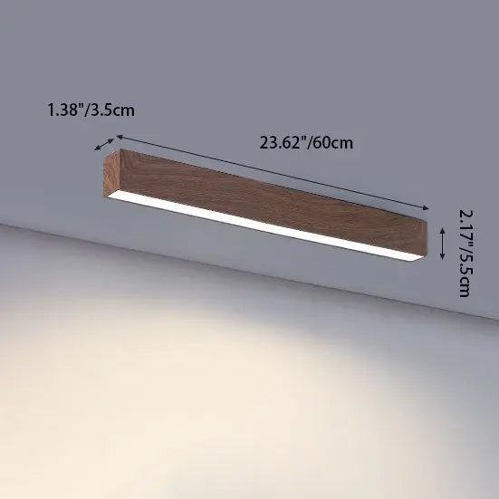 Modern Minimalist Wood Grain Aluminum Strips LED Flush Mount Ceiling Light Cuvalon