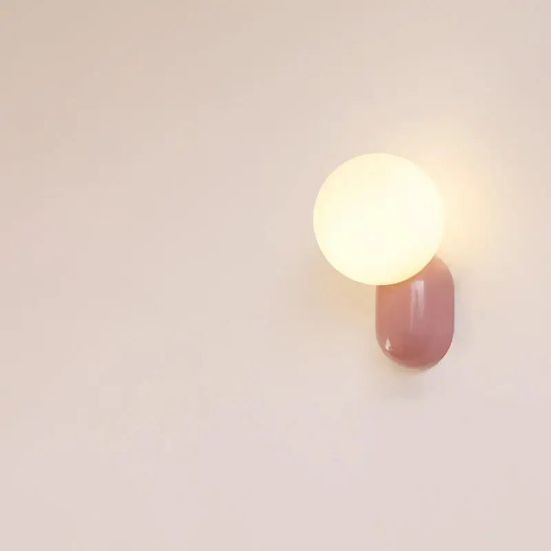 Macaron Cream Style Resin Glass Ball 1-Light Wall Sconce Lamp Cuvalon