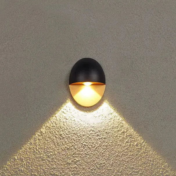 Modern Minimalist Oval Shape Aluminum Outdoor Waterproof LED Wall Sconce Lamp Cuvalon