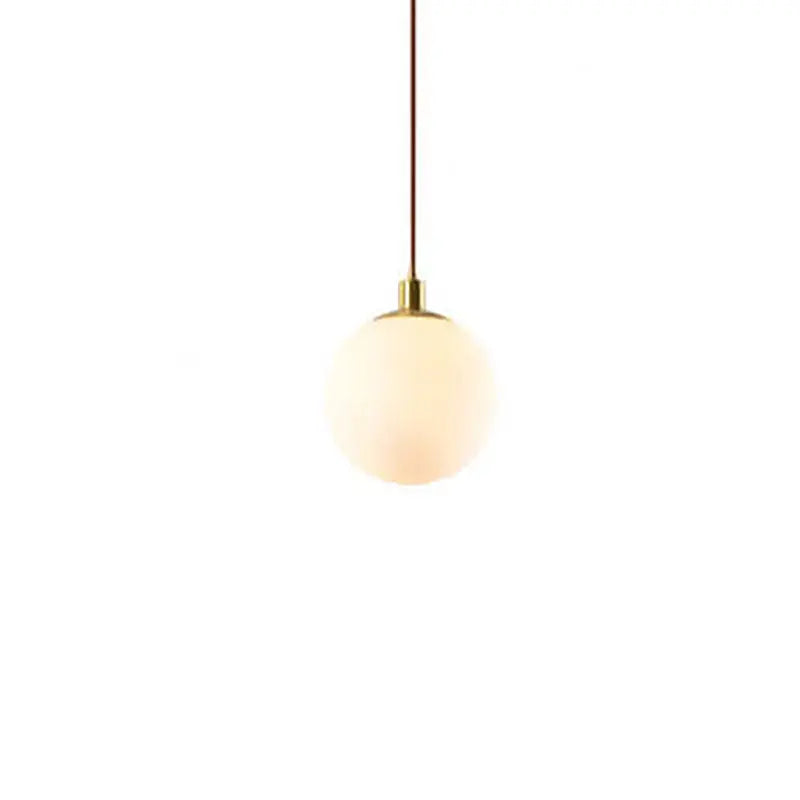 Nordic Minimalist White Orb 1-Light Pendant Light Cuvalon