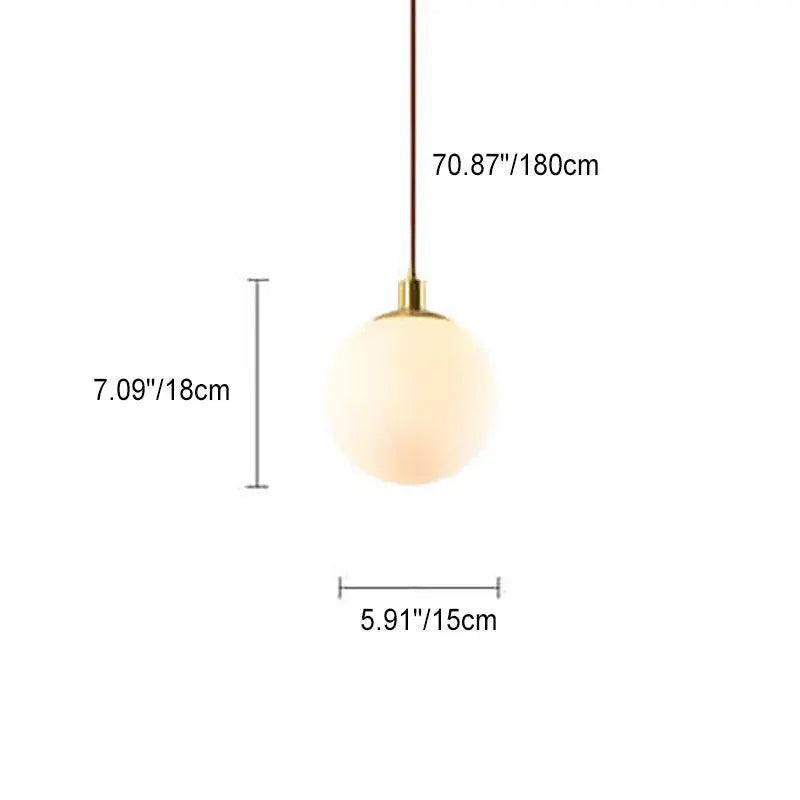 Nordic Minimalist White Orb 1-Light Pendant Light Cuvalon