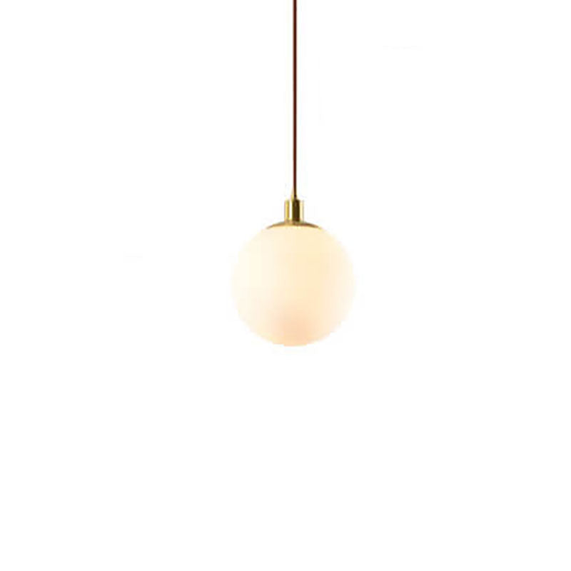 Nordic Minimalist White Orb 1-Light Pendant Light Cuvalon