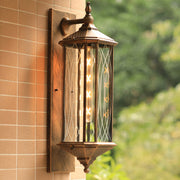 Outdoor Vintage Chinese Transparent Cage 1-Light Waterproof Wall Sconce Lamp Cuvalon