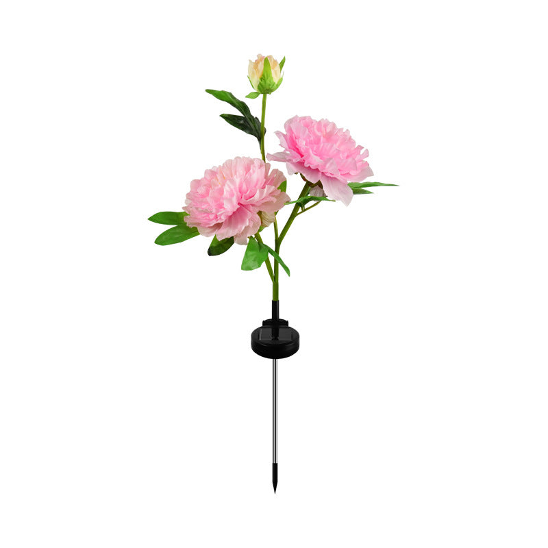 Contemporary Creative Solar Peony Flower LED Waterproof Lawn Landscape Insert Light For Outdoor Patio Cuvalon