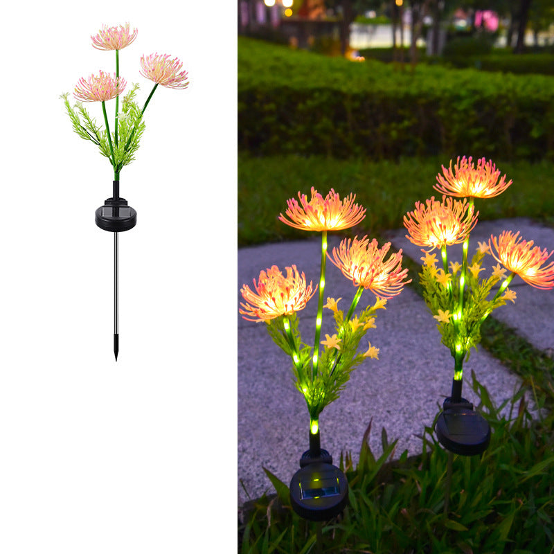 Modern Art Deco Waterproof Solar Plastic Stainless Steel ABS Simulated Flower LED Landscape Light For Garden Cuvalon