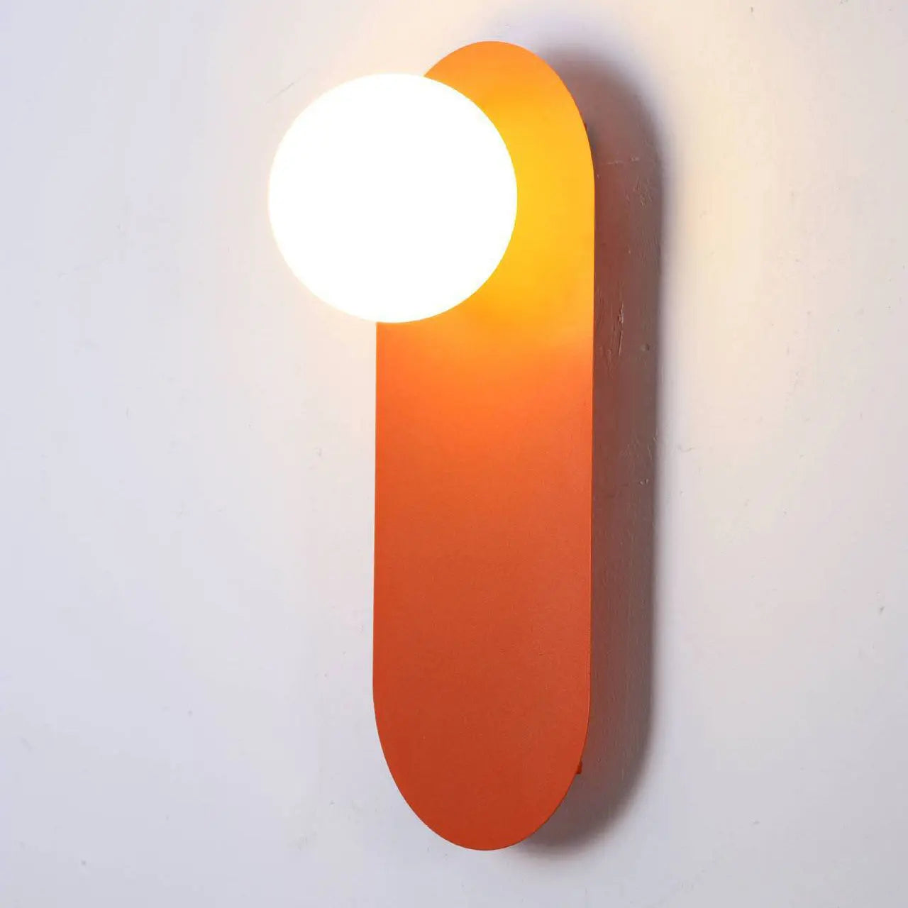 Nordic Minimalist Glass Orange Ring Base 1-Light Wall Sconce Lamp Cuvalon