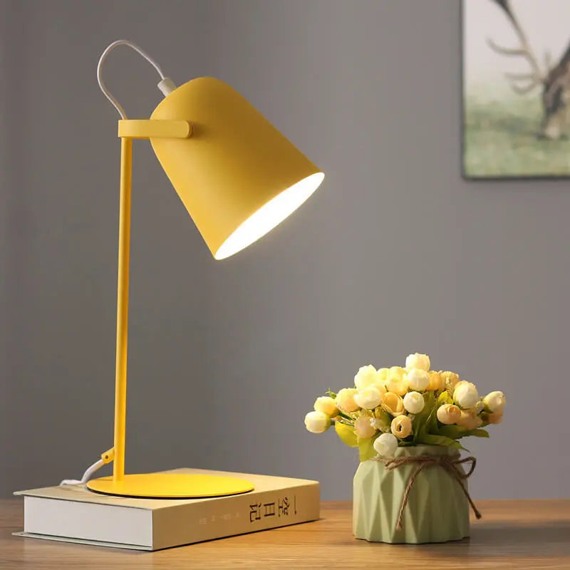 Nordic Macaron Color Creative Iron Bucket Design 1-Light Table Lamp Cuvalon