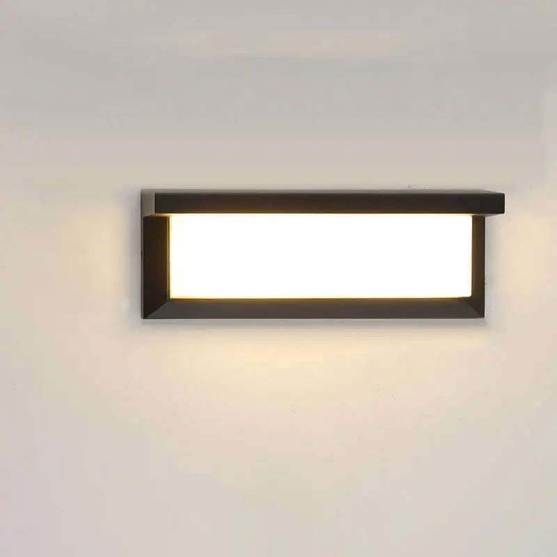Modern Rectangular LED Sensor Outdoor Waterproof Wall Sconce Lamp Cuvalon