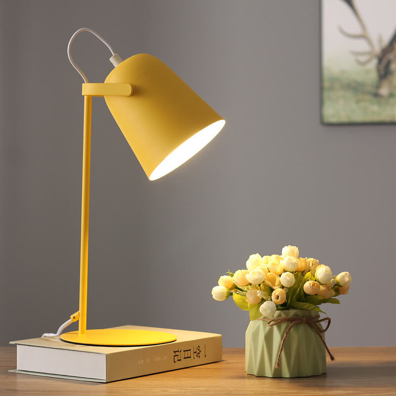 Nordic Macaron Color Creative Iron Bucket Design 1-Light Table Lamp Cuvalon
