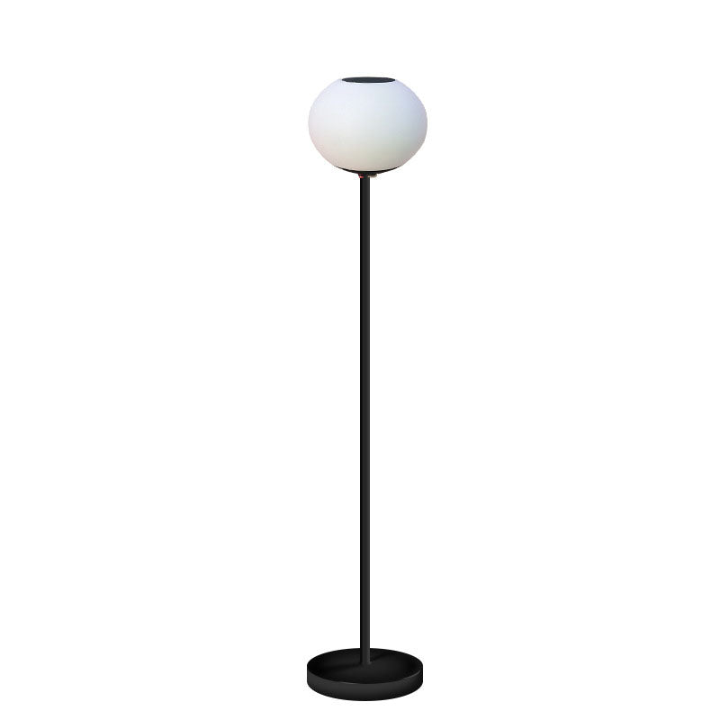 Solar Modern Minimalist Wrought Iron PE Oval LED Outdoor Standing Floor Lamp Cuvalon