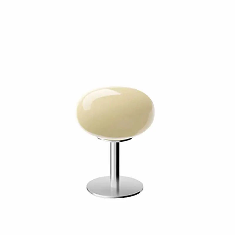 Nordic Vintage Cream Round Glass 1-Light Table Lamp Cuvalon