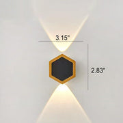 Outdoor Simple Hexagonal Combination Black Gold LED Wall Sconce Lamp Cuvalon