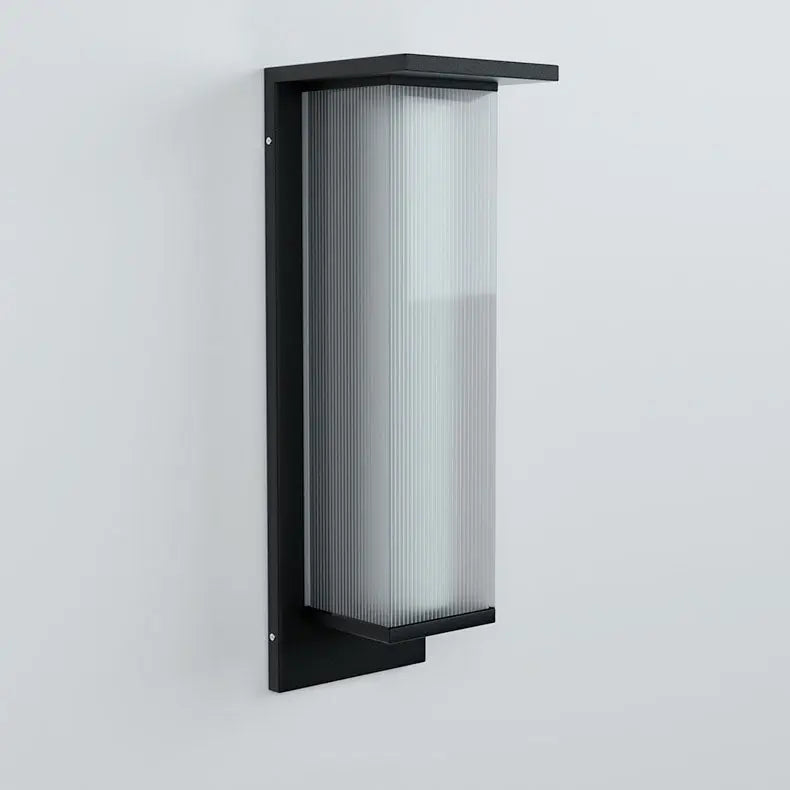 Modern Minimalist Solar Waterproof Rectangular Stainless Steel Acrylic LED Outdoor Wall Sconce Lamp For Outdoor Patio Cuvalon