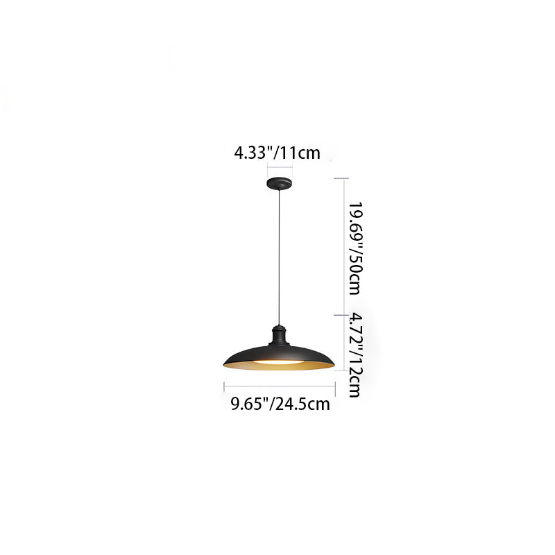 Contemporary Scandinavian Waterproof Carbonized Steel Round 1-Light Pendant Light For Outdoor Patio Cuvalon