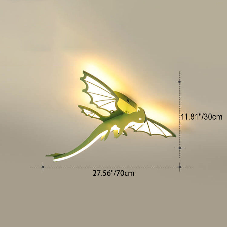 Contemporary Creative Acrylic Cartoon Dinosaur LED Semi-Flush Mount Ceiling Light For Bedroom Cuvalon