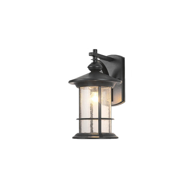 Industrial Vintage Bubble Glass Column 1-Light Outdoor Waterproof Wall Sconce Lamp Cuvalon