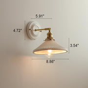 Vintage Japanese Ceramic Brass 1-Light Wall Sconce Lamp Cuvalon