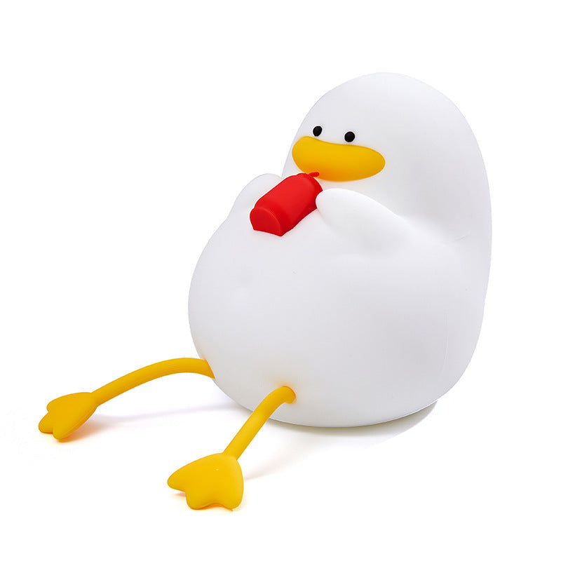 Creative Cartoon Silicone Duck Pat  LED Night Light Table Lamp Cuvalon