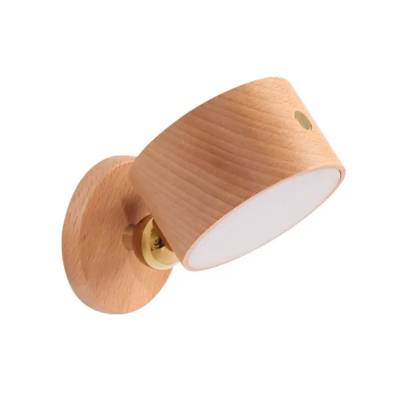 Simple Wooden USB Rechargeable Touch Magnetic LED Night Light Wall Sconce Lamp Cuvalon