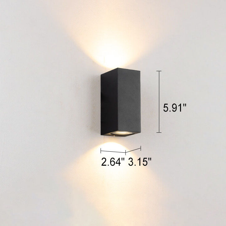 Modern Simple Outdoor Waterproof Aluminum Glass Cylinder 2-Light Wall Sconce Lamp Cuvalon