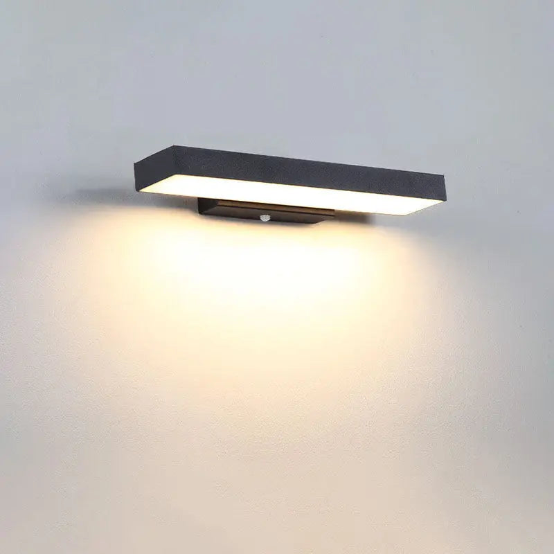 Modern Minimalist Rectangular Flat LED Sensor Outdoor Waterproof Wall Sconce Lamp Cuvalon