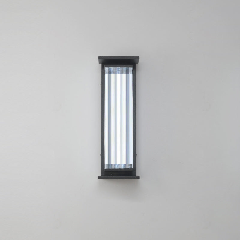 Modern Minimalist Waterproof Rectangular Stainless Steel Acrylic LED Wall Sconce Lamp For Outdoor Patio Cuvalon