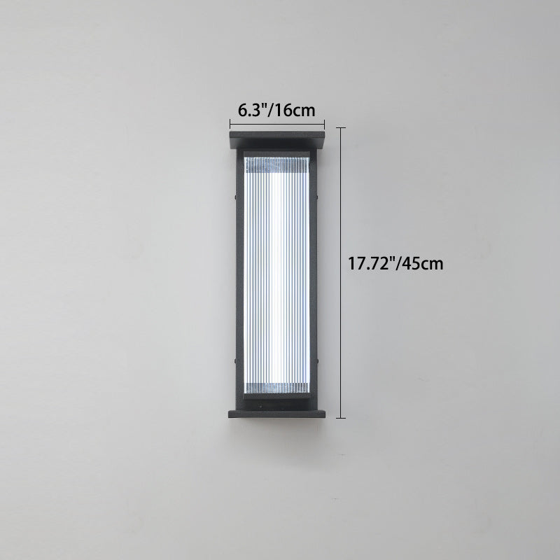 Modern Minimalist Waterproof Rectangular Stainless Steel Acrylic LED Wall Sconce Lamp For Outdoor Patio Cuvalon