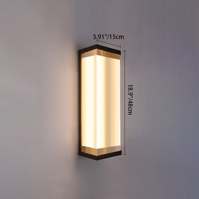 Modern Minimalist Waterproof Rectangular Stainless Steel Acrylic LED Outdoor Wall Sconce Lamp For Outdoor Patio Cuvalon