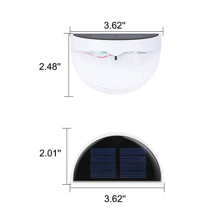 Solar Semi Circle Outdoor Waterproof Light Shadow Fence Wall Sconce Lamp Cuvalon