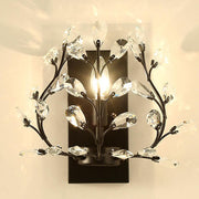 Modern Creative Light Luxury Crystal Leaf 1-Light Wall Sconce Lamp Cuvalon