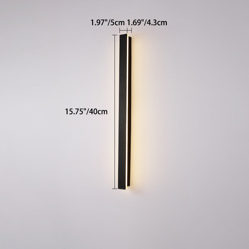Modern Minimalist Long Rectangular Aluminum Acrylic LED Wall Sconce Lamp For Garden Cuvalon