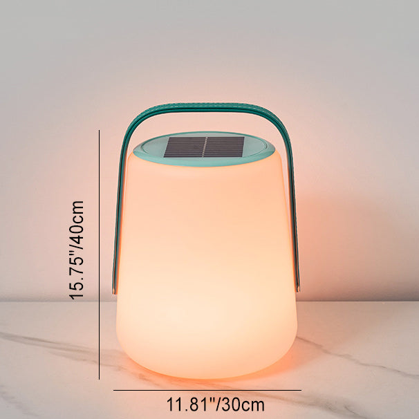 Modern Minimalist Solar Waterproof Leather PE Cylinder Striped Lantern Portable LED Landscape Lighting Outdoor Light For Outdoor Patio Cuvalon