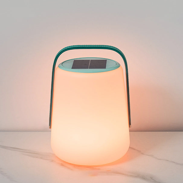 Modern Minimalist Solar Waterproof Leather PE Cylinder Striped Lantern Portable LED Landscape Lighting Outdoor Light For Outdoor Patio Cuvalon
