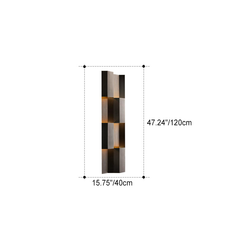 Contemporary Retro Waterproof Stainless Steel Rectangular LED Wall Sconce Lamp For Outdoor Patio Cuvalon