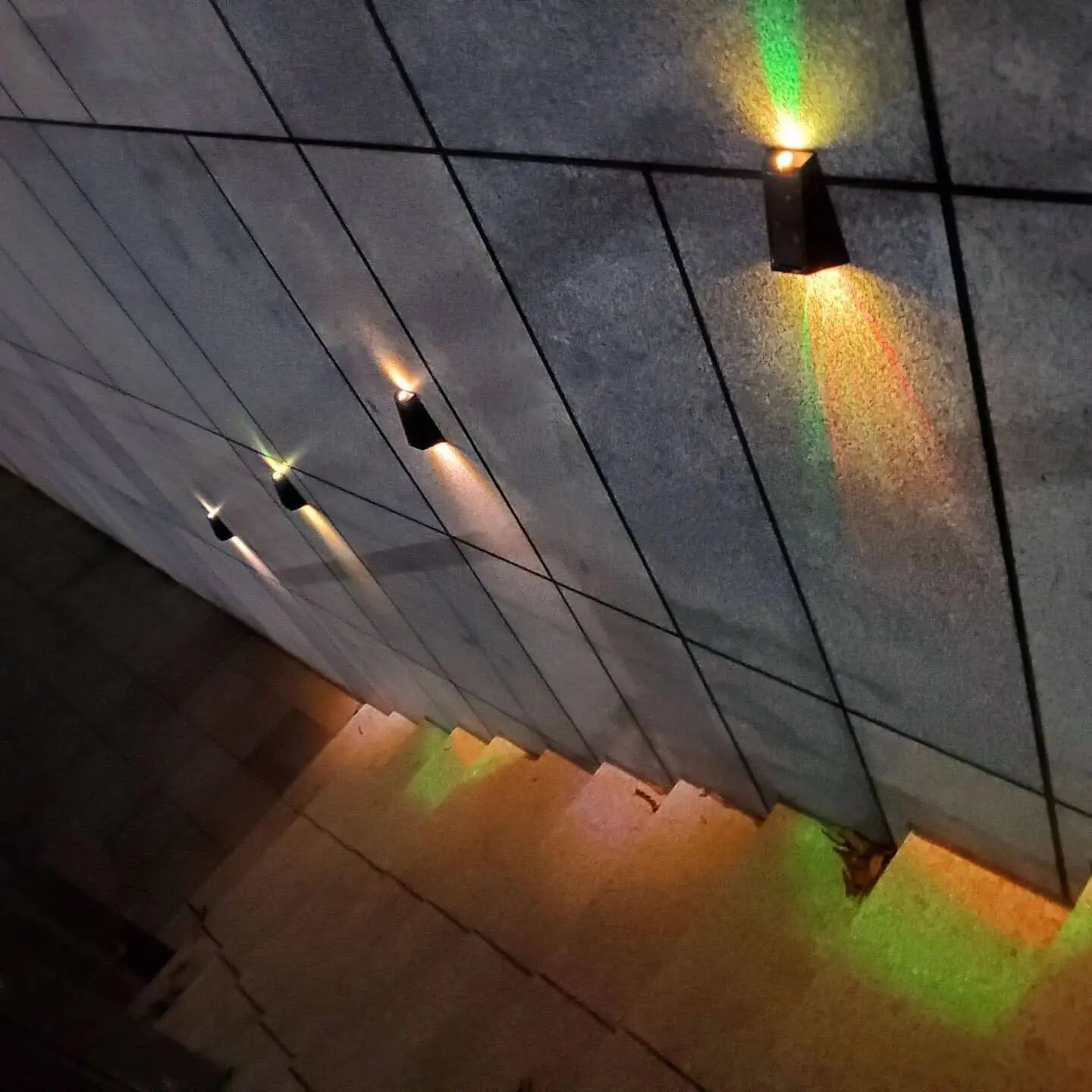 Solar Simple Trapezoid Outdoor RGB Patio LED Wall Sconce Lamp Cuvalon