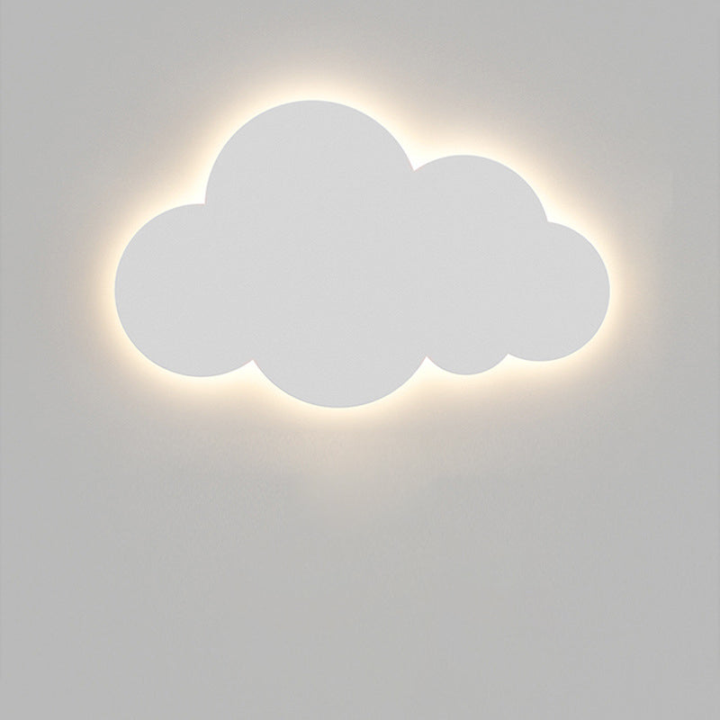 Contemporary Creative Cartoon Smiley Cloud Iron Acrylic Shade LED Kids Wall Sconce Lamp For Bedroom Cuvalon