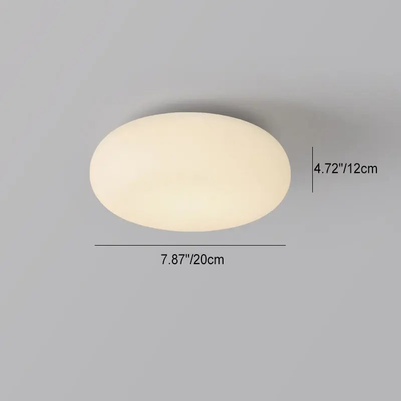 Modern Minimalist Oval Iron PE LED Flush Mount Ceiling Light For Bedroom Cuvalon