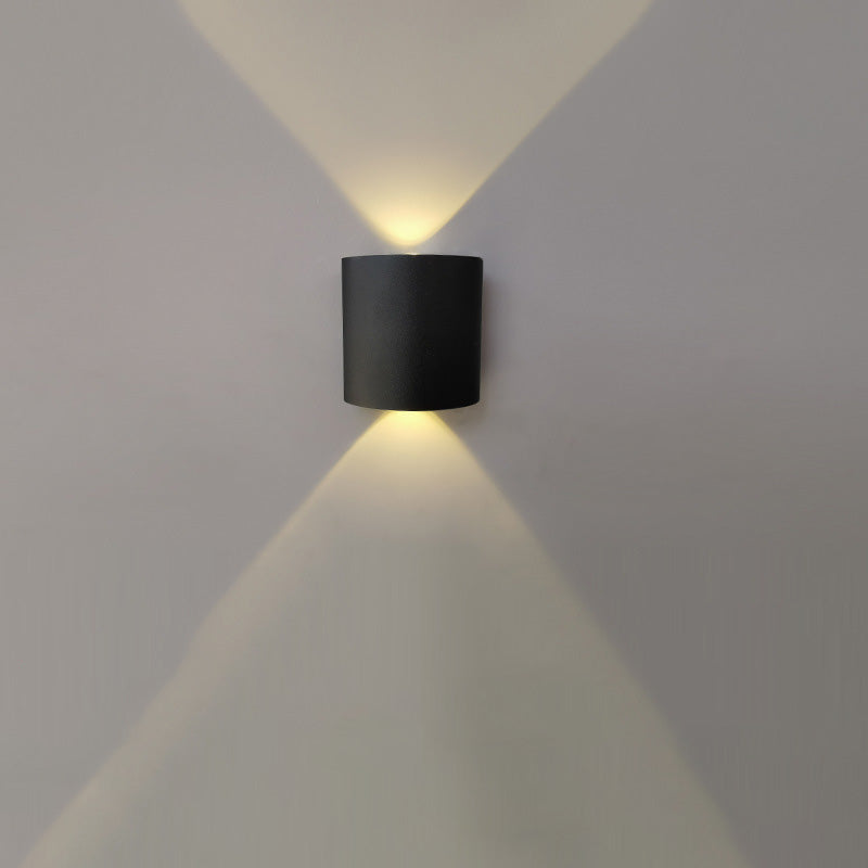 Modern Minimalist Waterproof Cylinder Rectangular Aluminium Iron Acrylic LED Wall Sconce Lamp For Outdoor Patio Cuvalon