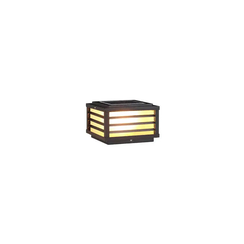 Modern Minimalist Waterproof Solar Square Aluminum PC LED Post Landscape Lighting for Garden Cuvalon